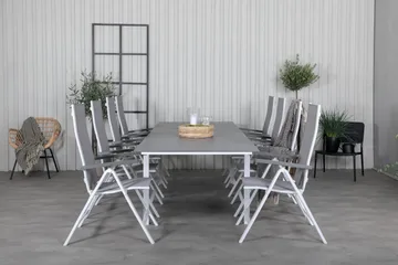 Levels Forlengbar Spisegruppe 229cm + 8 Albany Stoler - Brun/Hvit - Hagemøbler & utemiljø - Hagegruppe - Spisegrupper hage