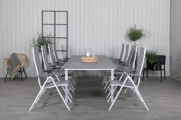 Levels Forlengbar Spisegruppe 229cm + 8 Albany Stoler - Brun/Hvit - Hagemøbler & utemiljø - Hagegruppe - Spisegrupper hage