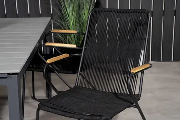 Levels Spisegruppe + 4 Bois Spisestoler - Grå/Svart - Hagemøbler & utemiljø - Hagegruppe - Spisegrupper hage