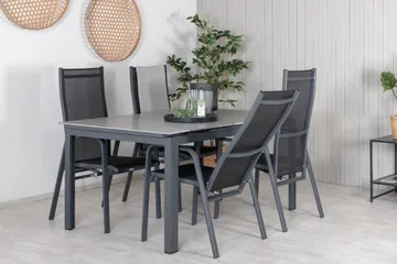 Levels Spisegruppe + 4 Copacabana Karmstoler - Grå/Svart - Hagemøbler & utemiljø - Hagegruppe - Spisegrupper hage