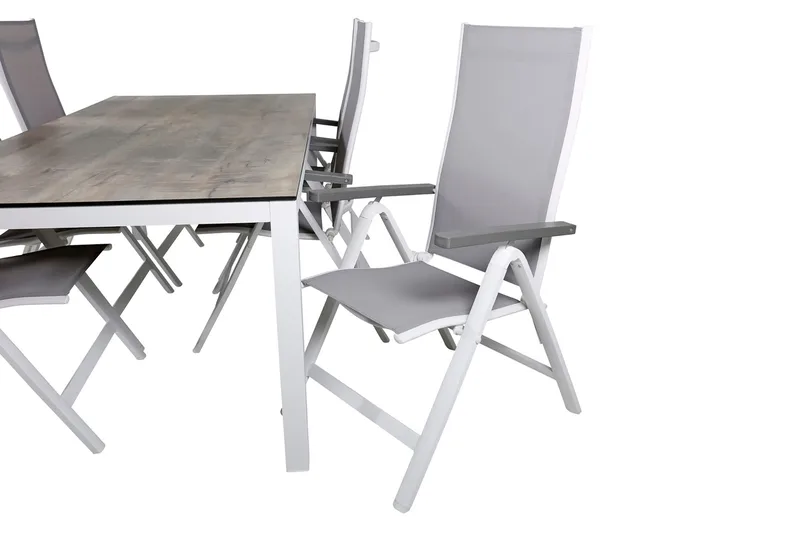 Llama Spisegruppe 205cm + 6 Albany Posisjonsstoler - Svart/Natur - Hagem øbler & utemiljø - Hagegruppe - Spisegrupper hage