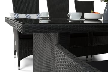 Majestic Spisegruppe 210+6 Jenny Regulerbare Stoler - Svart - Hagemøbler & utemiljø - Hagegruppe - Spisegrupper hage