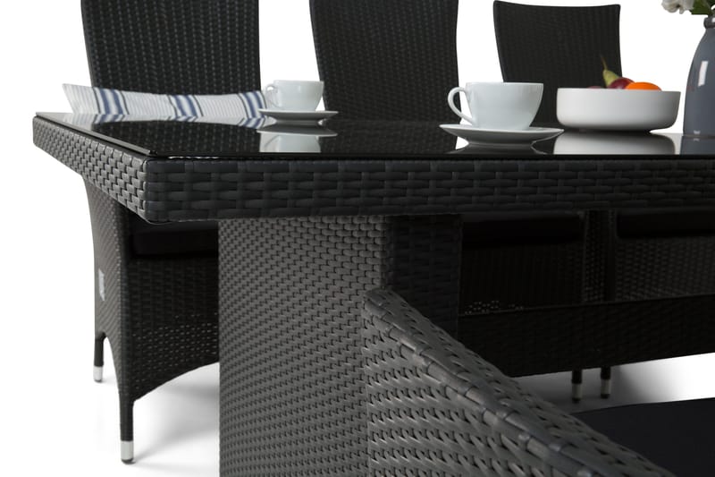 Majestic Spisegruppe 210+6 Jenny Regulerbare Stoler - Svart - Hagemøbler & utemiljø - Hagegruppe - Spisegrupper hage