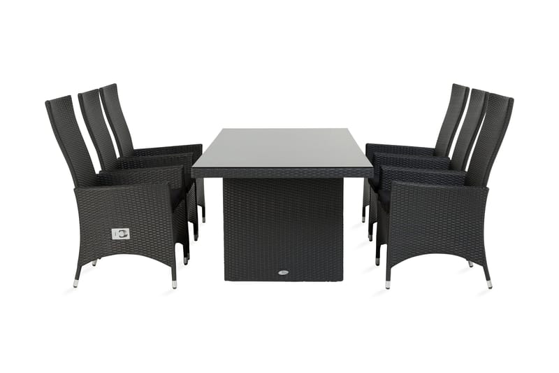 Majestic Spisegruppe 210+6 Jenny Regulerbare Stoler, Svart