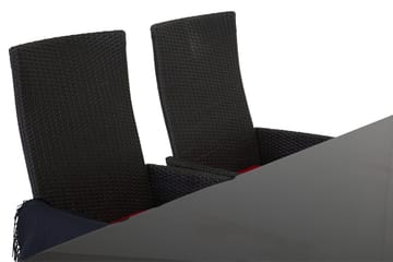 Majestic Spisegruppe 210+6 Jenny Regulerbare Stoler - Svart - Hagemøbler & utemiljø - Hagegruppe - Spisegrupper hage