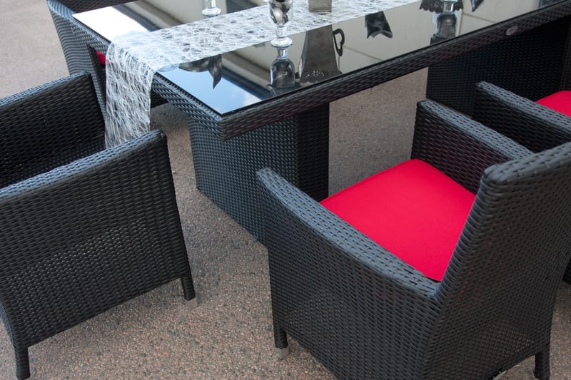 Majestic Spisegruppe 210+6 Thor Lyx Stoler - Svart - Hagemøbler & utemiljø - Hagegruppe - Spisegrupper hage