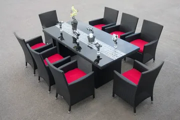 Majestic Spisegruppe 210+6 Thor Lyx Stoler - Svart - Hagemøbler & utemiljø - Hagegruppe - Spisegrupper hage