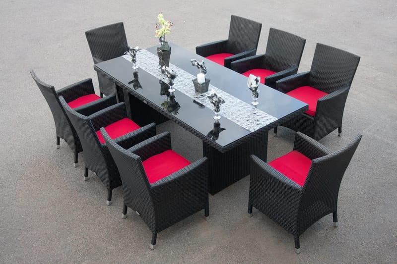 Majestic Spisegruppe 210+6 Thor Lyx Stoler - Svart - Hagemøbler & utemiljø - Hagegruppe - Spisegrupper hage