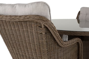 Marcus Spisegruppe 140 Rund + 4 Lenestoler m Pute - Natur - Hagemøbler & utemiljø - Hagegruppe - Spisegrupper hage