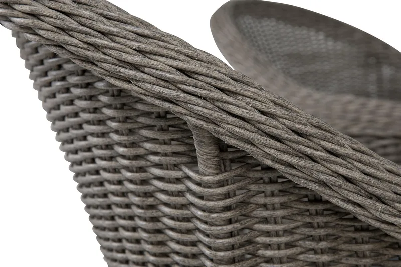 Marcus Spisegruppe 140 Rund + 4 Light Lenestoler m Pute - Grå - Hagemøbler & utemiljø - Hagegruppe - Spisegrupper hage