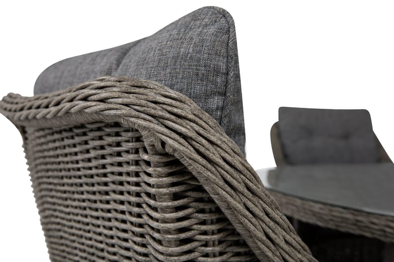 Marcus Spisegruppe 140 Rund + 6 Lenestoler m Pute - Grå - Hagemøbler & utemiljø - Hagegruppe - Spisegrupper hage