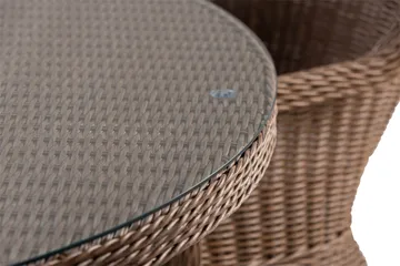 Marcus Spisegruppe 140 Rund + 6 Light Lenestoler m Pute - Natur - Hagemøbler & utemiljø - Hagegruppe - Spisegrupper hage