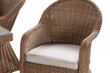 Marcus Spisegruppe 140 Rund + 6 Light Lenestoler m Pute - Natur - Hagemøbler & utemiljø - Hagegruppe - Spisegrupper hage