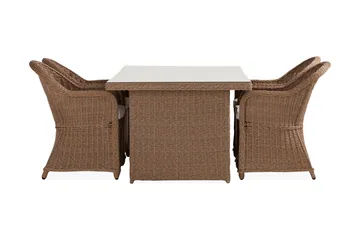 Marcus Spisegruppe 200 + 4 Light Lenestoler m Pute - Natur - Hagemøbler & utemiljø - Hagegruppe - Spisegrupper hage