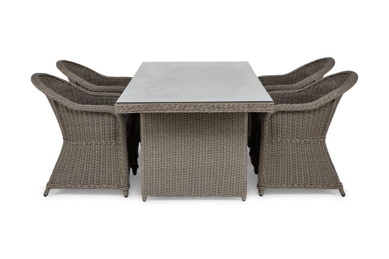 Marcus Spisegruppe 200 + 4 Light Lenetoler m Pute, Grå