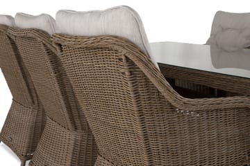 Marcus Spisegruppe 200 + 6 Lenestoler m Pute - Natur - Hagemøbler & utemiljø - Hagegruppe - Spisegrupper hage