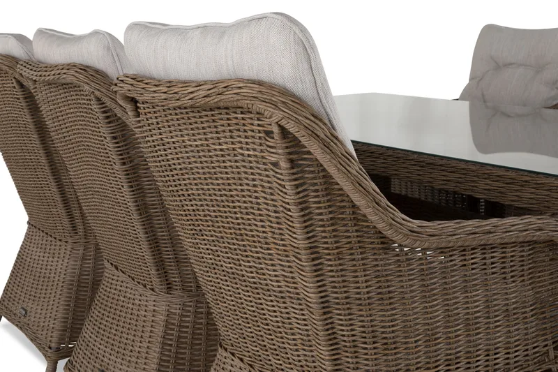 Marcus Spisegruppe 200 + 6 Lenestoler m Pute - Natur - Hagemøbler & utemiljø - Hagegruppe - Spisegrupper hage