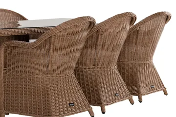 Marcus Spisegruppe 200 + 6 Light Lenestoler m Pute - Natur - Hagemøbler & utemiljø - Hagegruppe - Spisegrupper hage