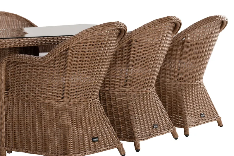 Marcus Spisegruppe 200 + 6 Light Lenestoler m Pute - Natur - Hagemøbler & utemiljø - Hagegruppe - Spisegrupper hage