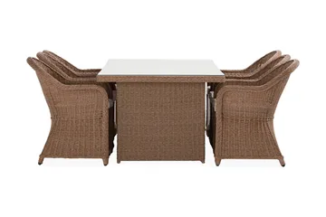 Marcus Spisegruppe 200 + 6 Light Lenestoler m Pute - Natur - Hagemøbler & utemiljø - Hagegruppe - Spisegrupper hage