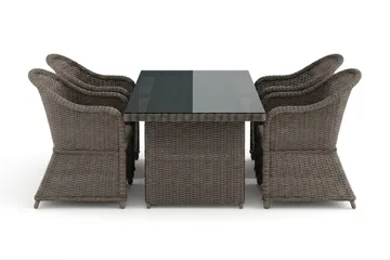 Marcus utendørs spisegruppe 160x90 cm med 4 Marcus Light utefåtöljer - Grå - Hagemøbler & utemiljø - Hagegruppe - Spisegrupper hage