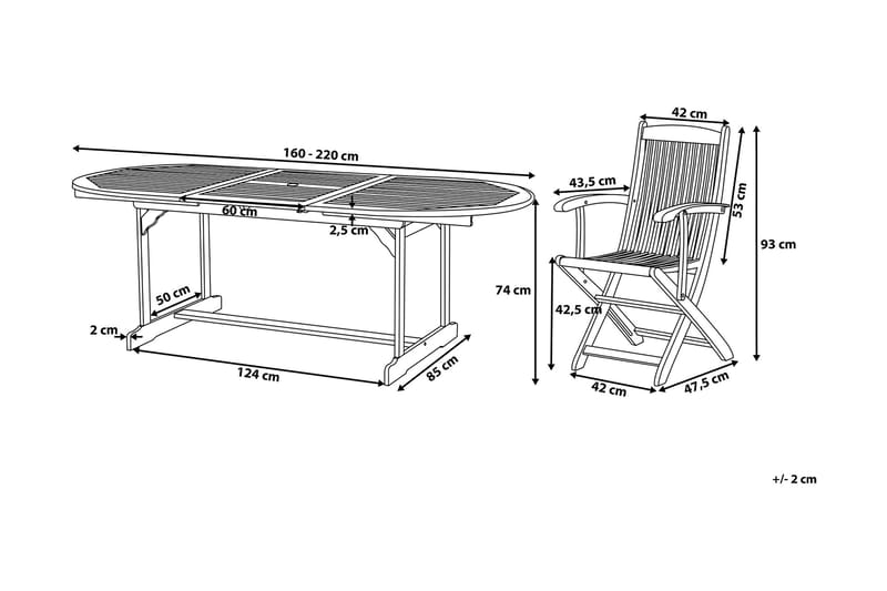 Maui Spisegruppe Med 8 Stoler - Tre / Natur - Hagemøbler & utemiljø - Hagegruppe - Spisegrupper hage