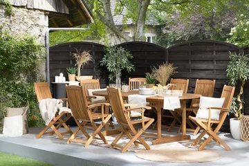 Maui Spisegruppe Med 8 Stoler - Tre / Natur - Hagemøbler & utemiljø - Hagegruppe - Spisegrupper hage