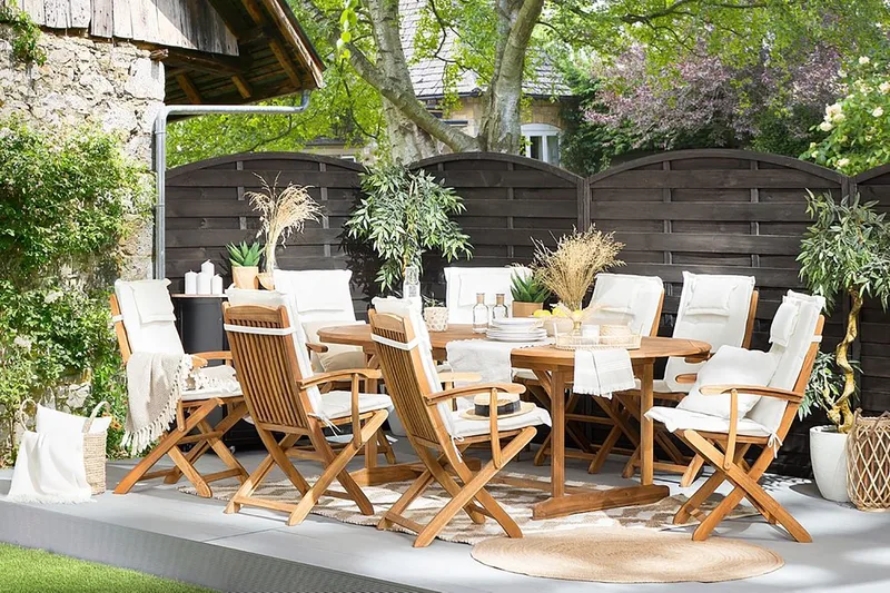 Maui Spisegruppe Med 8 Stoler, Tre / Natur