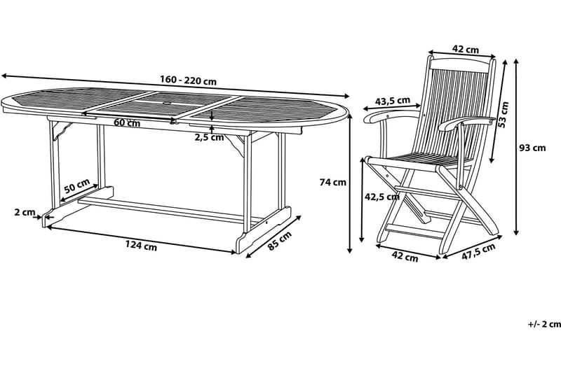 Maui Spisegruppe Med 8 Stoler - Tre / Natur - Hagemøbler & utemiljø - Hagegruppe - Spisegrupper hage