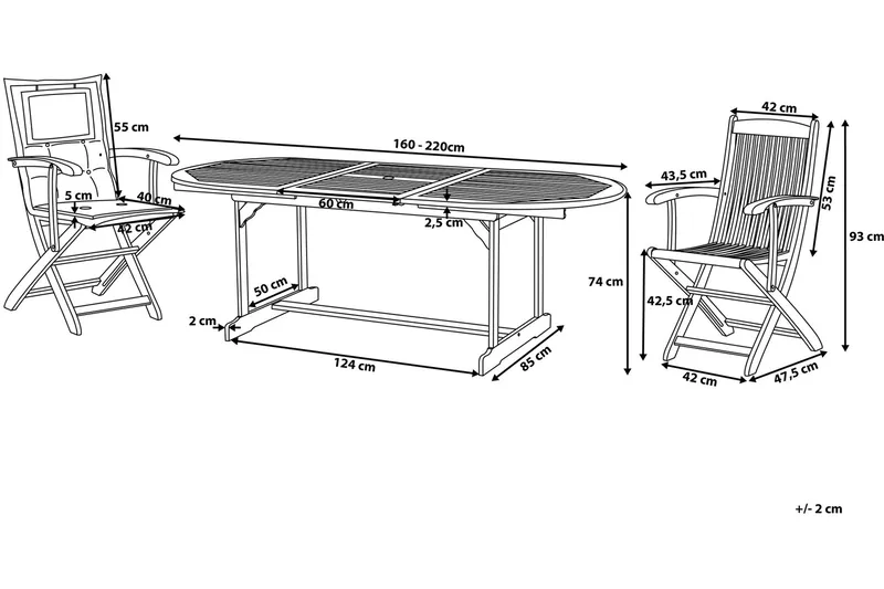 Maui Spisegruppe Med 8 Stoler - Tre / Natur - Hagemøbler & utemiljø - Hagegruppe - Spisegrupper hage