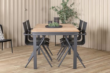 Mexico Forlengbar Spisegruppe 160cm + 4 Alina Stoler - Svart/Gul - Hagemøbler & utemiljø - Hagegruppe - Spisegrupper hage