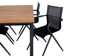 Mexico Forlengbar Spisegruppe 160cm + 4 Alina Stoler - Svart/Gul - Hagemøbler & utemiljø - Hagegruppe - Spisegrupper hage