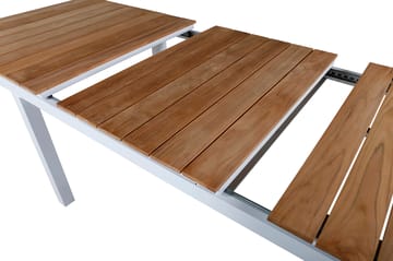 Mexico Forlengbar Spisegruppe 180cm + 6 Alina Stoler - Brun/Hvit - Hagemøbler & utemiljø - Hagegruppe - Spisegrupper hage