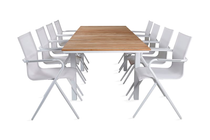 Mexico Forlengbar Spisegruppe 180cm + 8 Alina Stoler, Svart/Grå