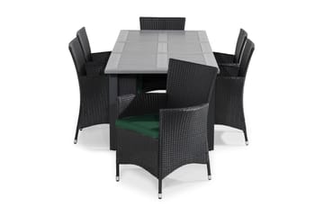 Monaco Forlengningsbart Spisebord 152x90 cm Thor Lenestol - Svart|Grå - Hagemøbler & utemiljø - Hagegruppe - Spisegrupper hage