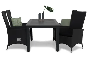 Monaco Spisegruppe 152-210+4 Jenny Regulerbare Stoler+Puter - Svart - Hagemøbler & utemiljø - Hagegruppe - Spisegrupper hage