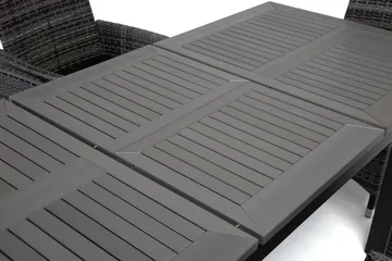 Monaco Spisegruppe 152-210+6 Jenny Regulerbare Stoler - Svart/Grå - Hagemøbler & utemiljø - Hagegruppe - Spisegrupper hage