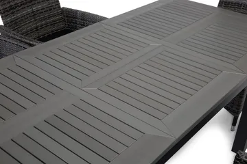 Monaco Spisegruppe 152-210+6 Jenny Regulerbare Stoler - Svart/Grå - Hagemøbler & utemiljø - Hagegruppe - Spisegrupper hage