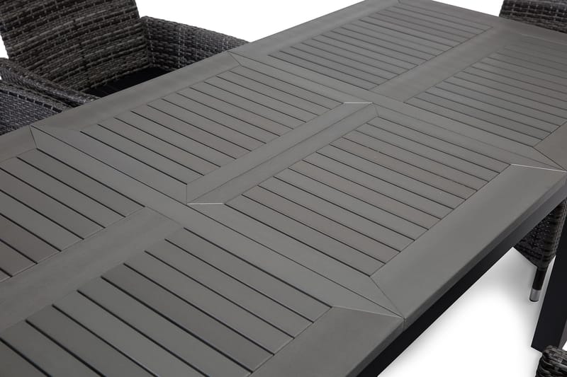 Monaco Spisegruppe 152-210+6 Jenny Regulerbare Stoler - Svart/Grå - Hagemøbler & utemiljø - Hagegruppe - Spisegrupper hage