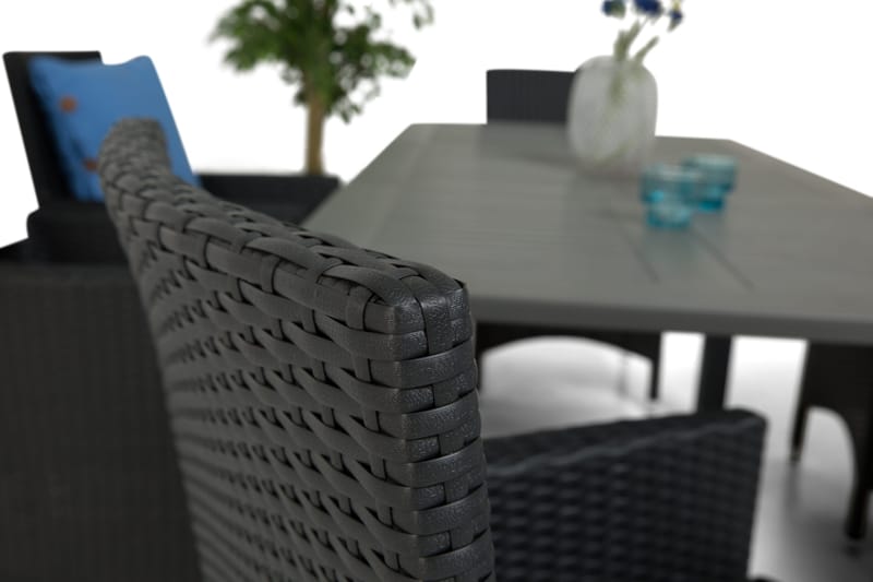 Monaco Spisegruppe 152-210+6 Thor Lyx Stoler - Svart - Hagemøbler & utemiljø - Hagegruppe - Spisegrupper hage