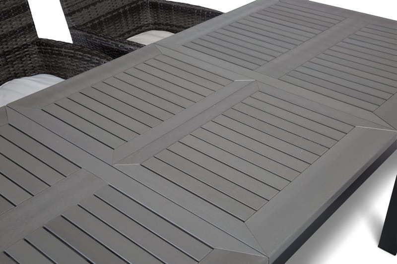 Monaco Spisegruppe 152-210+6 Thor Stoler - Svart/Grå - Hagemøbler & utemiljø - Hagegruppe - Spisegrupper hage