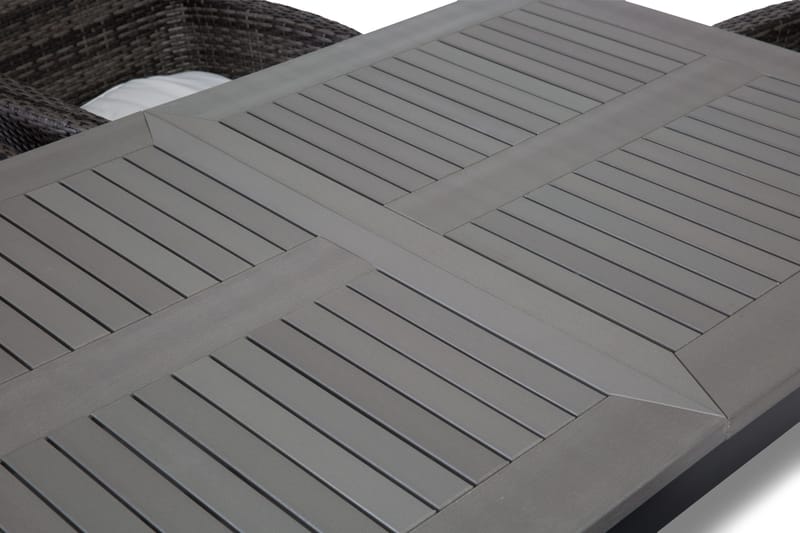 Monaco Spisegruppe 152-210+6 Thor Stoler - Svart/Grå - Hagemøbler & utemiljø - Hagegruppe - Spisegrupper hage