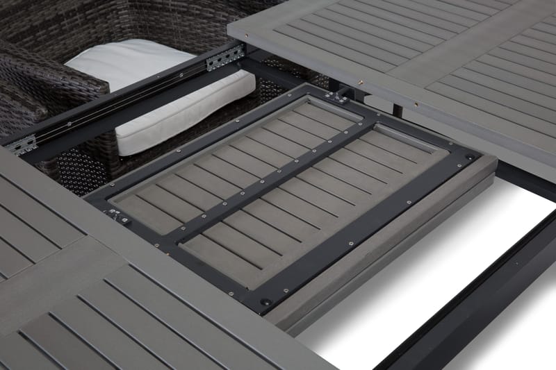 Monaco Spisegruppe 152-210+6 Thor Stoler - Svart/Grå - Hagemøbler & utemiljø - Hagegruppe - Spisegrupper hage