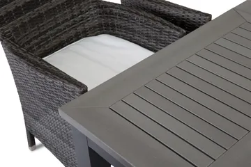 Monaco Spisegruppe 152-210+6 Thor Stoler - Svart/Grå - Hagemøbler & utemiljø - Hagegruppe - Spisegrupper hage