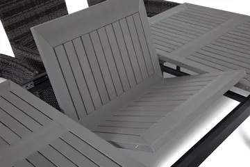 Monaco Spisegruppe 152-210+6 Thor Stoler - Svart/Grå - Hagemøbler & utemiljø - Hagegruppe - Spisegrupper hage