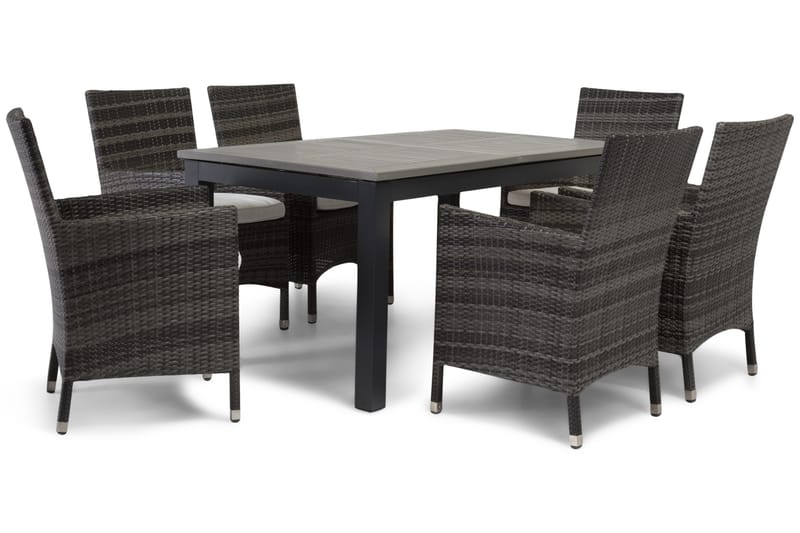 Monaco Spisegruppe 152-210+6 Thor Stoler - Svart/Grå - Hagemøbler & utemiljø - Hagegruppe - Spisegrupper hage