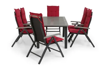 Monaco Spisegruppe 152-210+6 Posisjonsstoler - Svart - Hagemøbler & utemiljø - Hagegruppe - Spisegrupper hage