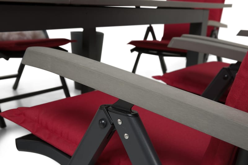 Monaco Spisegruppe 152-210+6 Posisjonsstoler - Svart - Hagemøbler & utemiljø - Hagegruppe - Spisegrupper hage