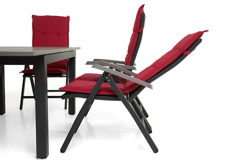 Monaco Spisegruppe 152-210+6 Posisjonsstoler - Svart - Hagemøbler & utemiljø - Hagegruppe - Spisegrupper hage