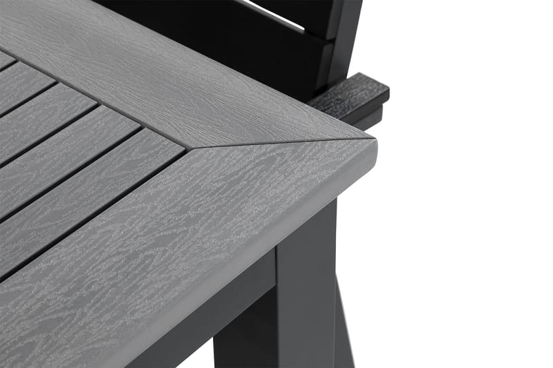 Monaco Spisegruppe 152-210x90 + 4 Tunis Stablestol - Svart - Hagemøbler & utemiljø - Hagegruppe - Spisegrupper hage